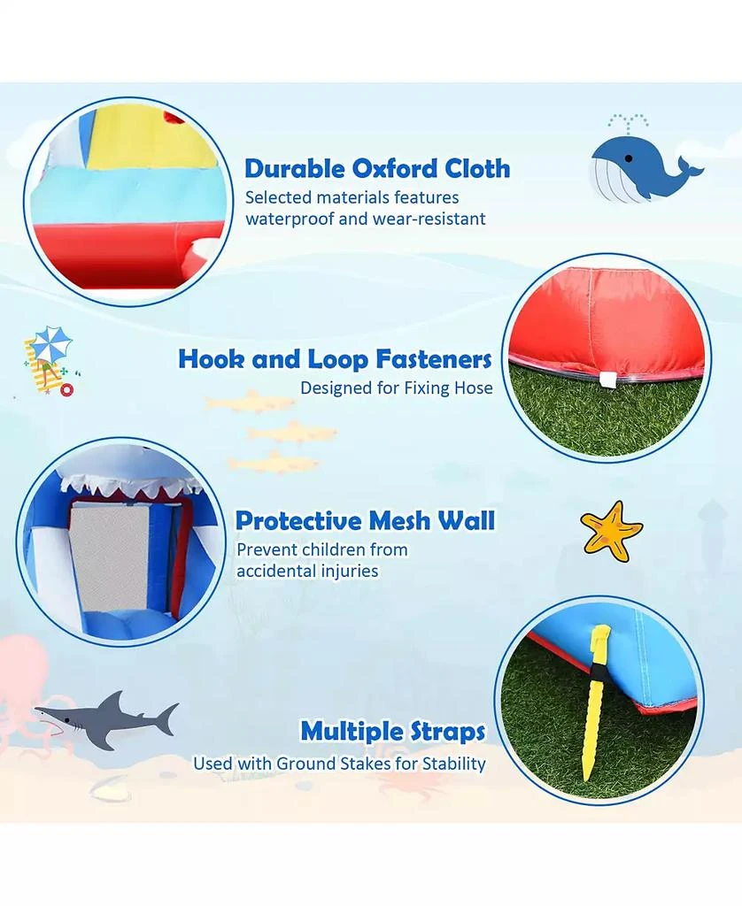 Slickblue 4-in-1 Inflatable Water Slide Park with Long Slide Ultimate Outdoor Playset for Kids 3