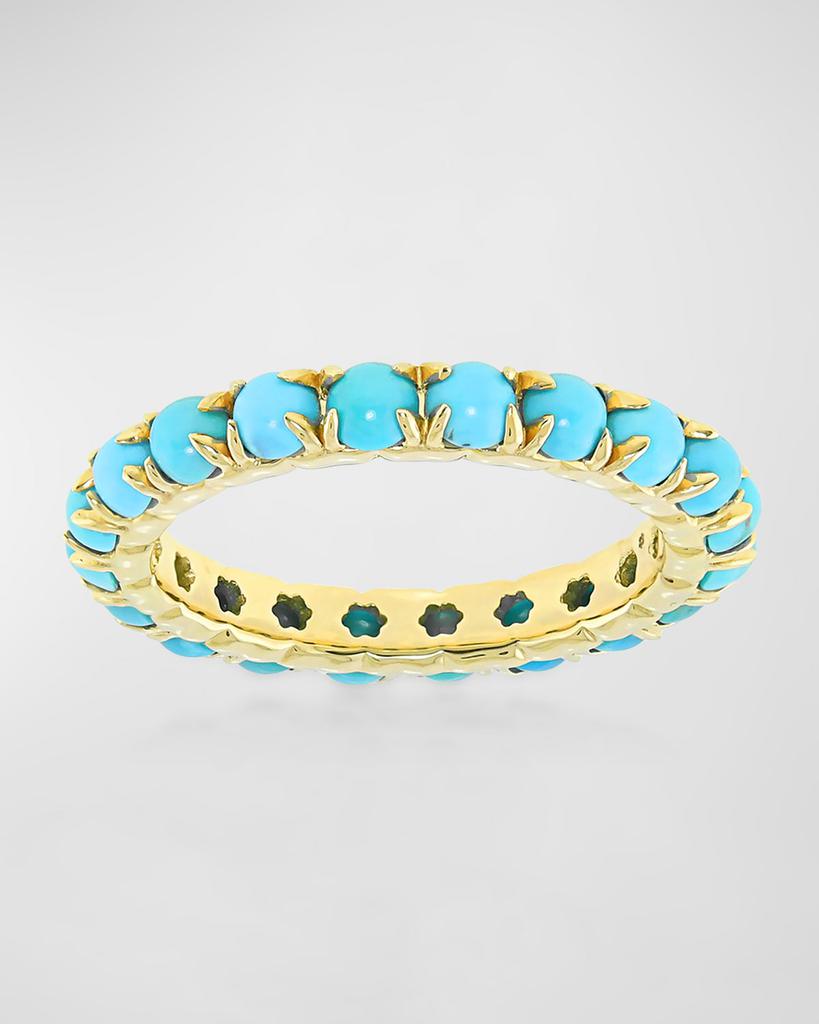 Stevie Wren 18K Yellow Gold Turquoise Gem Eternity Ring