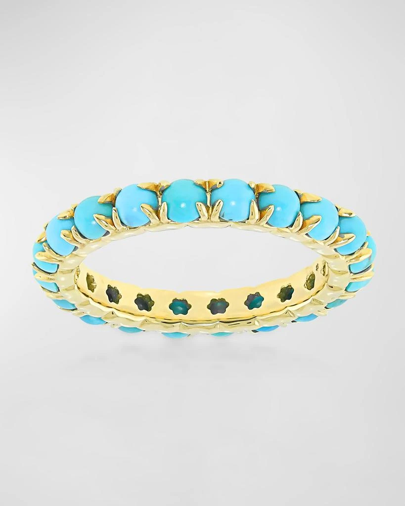 Stevie Wren 18K Yellow Gold Turquoise Gem Eternity Ring 1