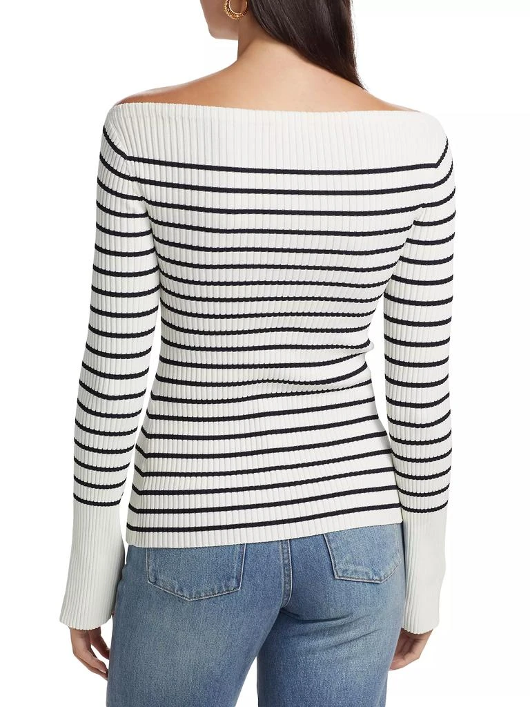 A.L.C. Anya Striped Rib-Knit Boatneck Sweater 5