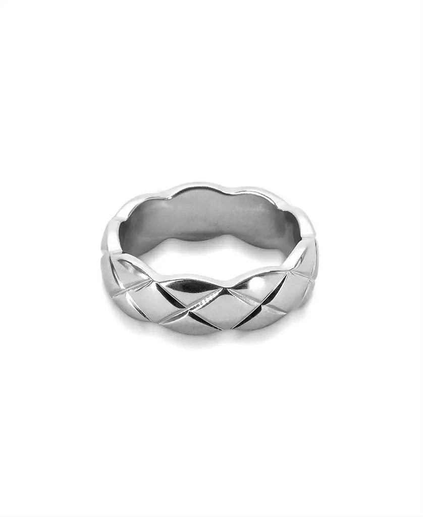 OMA THE LABEL Nneoma 1/4" Ring in White Gold- Plated Brass