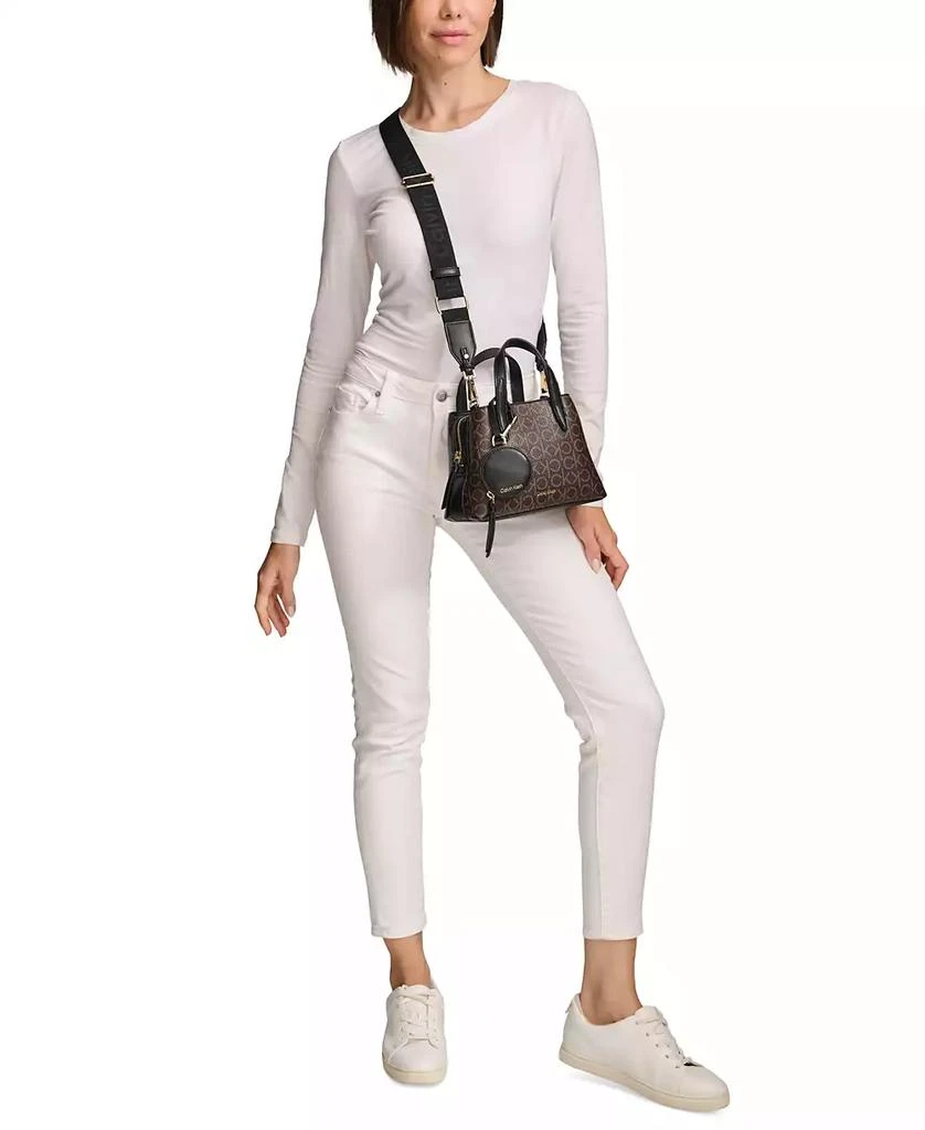 Calvin Klein Millie Signature Triple Compartment Crossbody with Zippered Coin Pouch 7