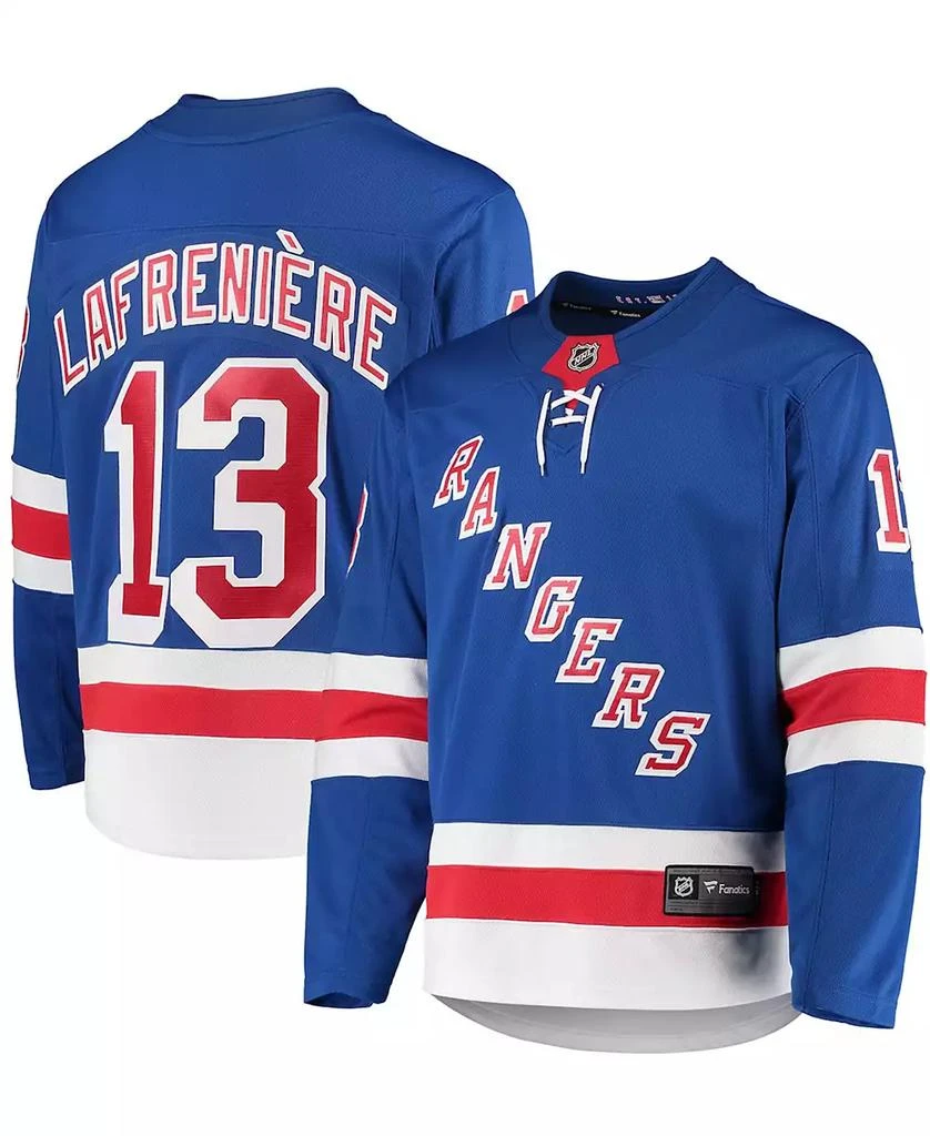 47 Brand Men's Alexis Lafreniere Blue New York Rangers Premier Breakaway Player Jersey 1