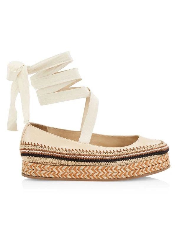 Ulla Johnson Yelena Leather Lace-Up Espadrilles 1