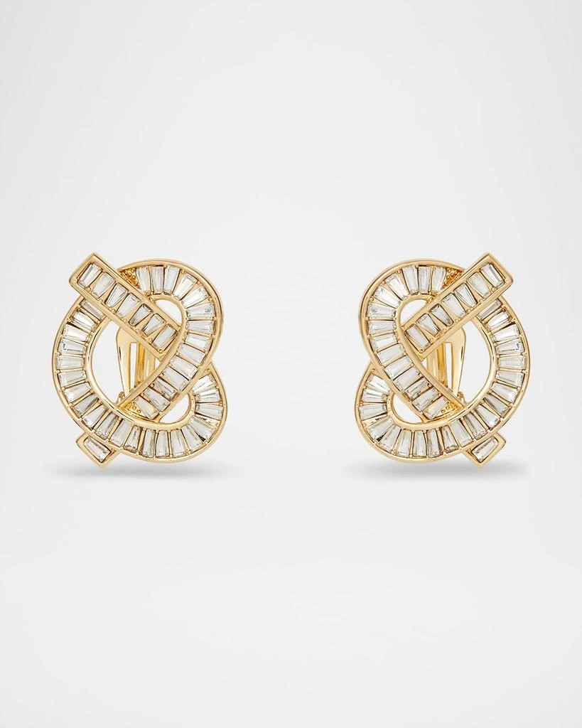 Lele Sadoughi Crystal Pretzel Clip Earrings