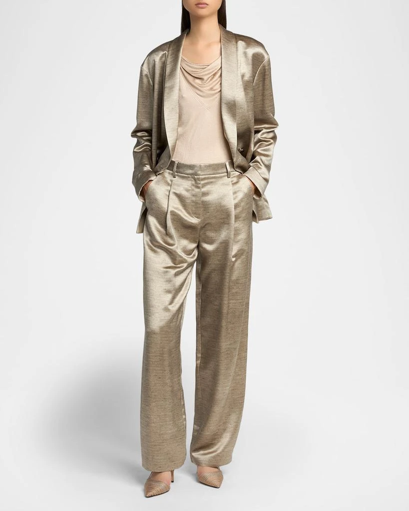 Giorgio Armani Cowl-Neck Metallic Jersey Top 2
