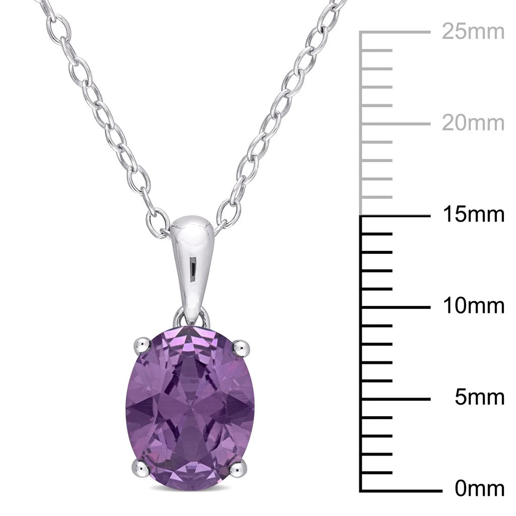 Mimi & Max 2 1/2ct TGW Oval Simulated Alexandrite Solitaire Classic Basket Setting Pendant with Chain in Sterling Silver 3