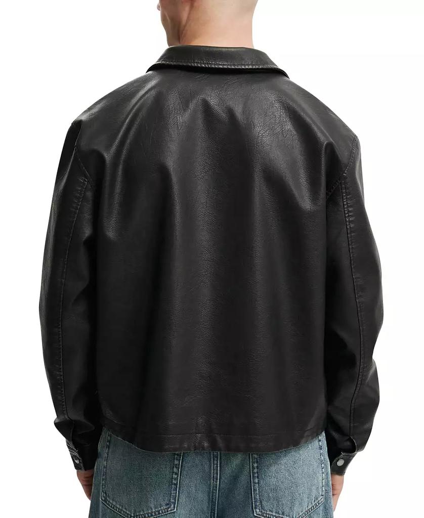 【半額】FTC LEATHER HARRINGTON JACKE Black Leather Harrington Jacket for Men | Classic Fit