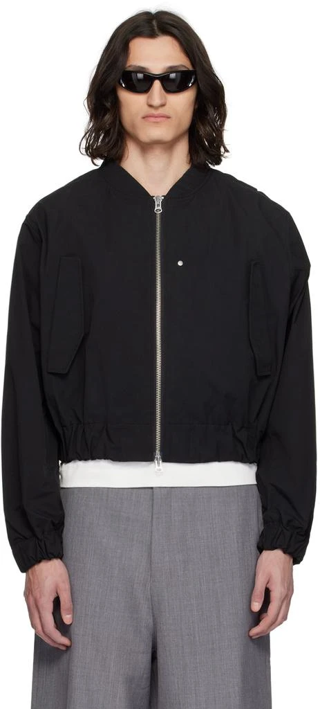 Karmuel Young Black Molded Bulk Bomber Jacket 1