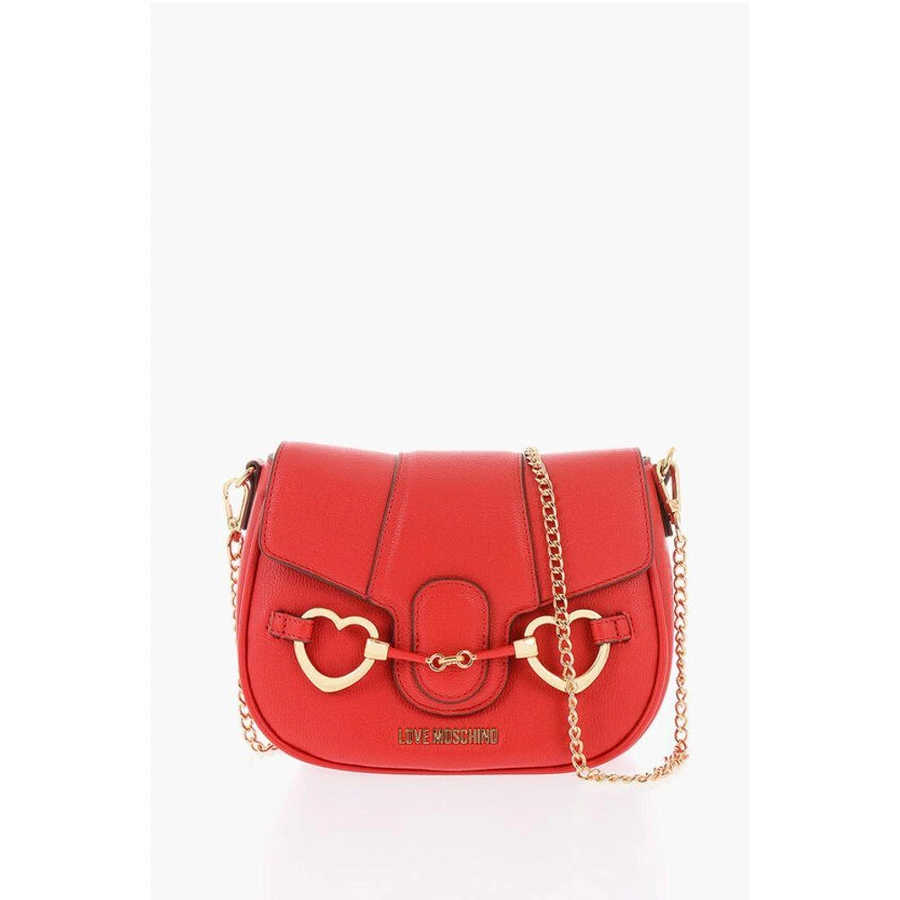 Moschino LOVE Faux Leather BIG HEARTBIT Crossbody Bag with Golden Women's Cla 1