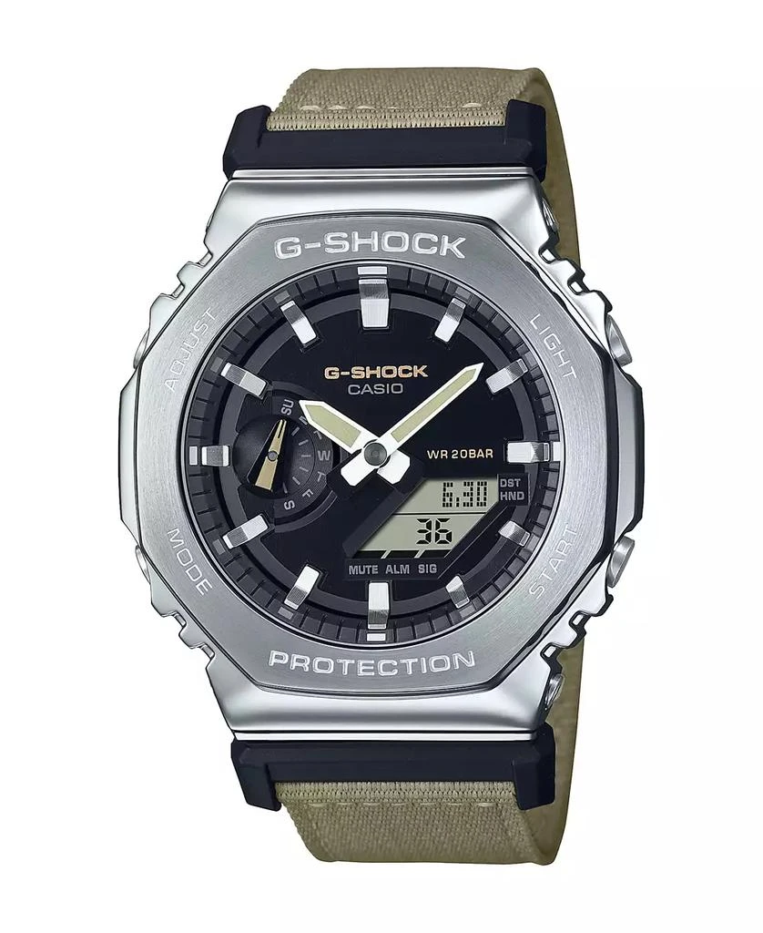 G-Shock Men's Analog-Digital Metal Cover Tan Cloth Band Watch, 44.4mm, GM2100C-5A 1