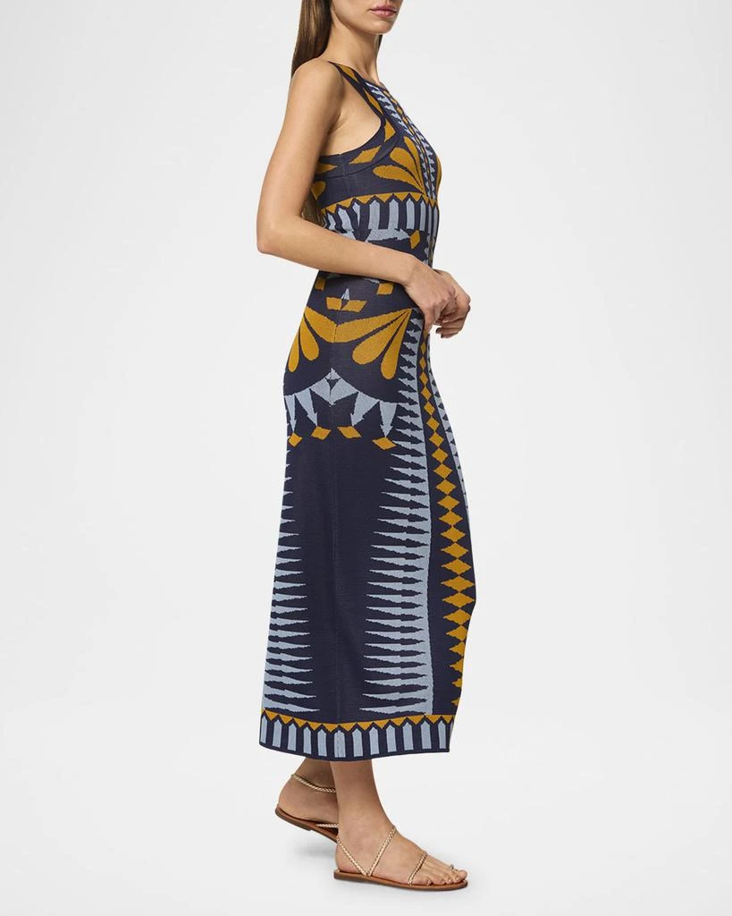 fluted sleeve knitted bodycon midi dress REBEXXA main image 1