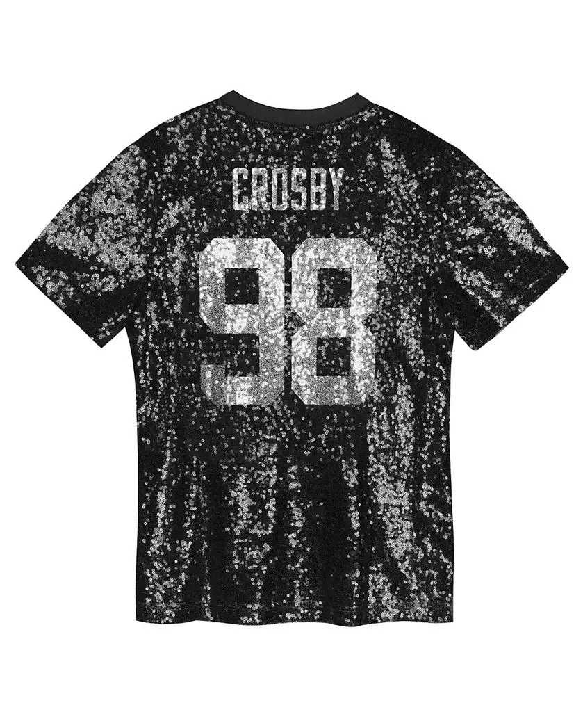 Outerstuff Big Girls Maxx Crosby Black Las Vegas Raiders Sequin V-Neck Fashion Jersey 3