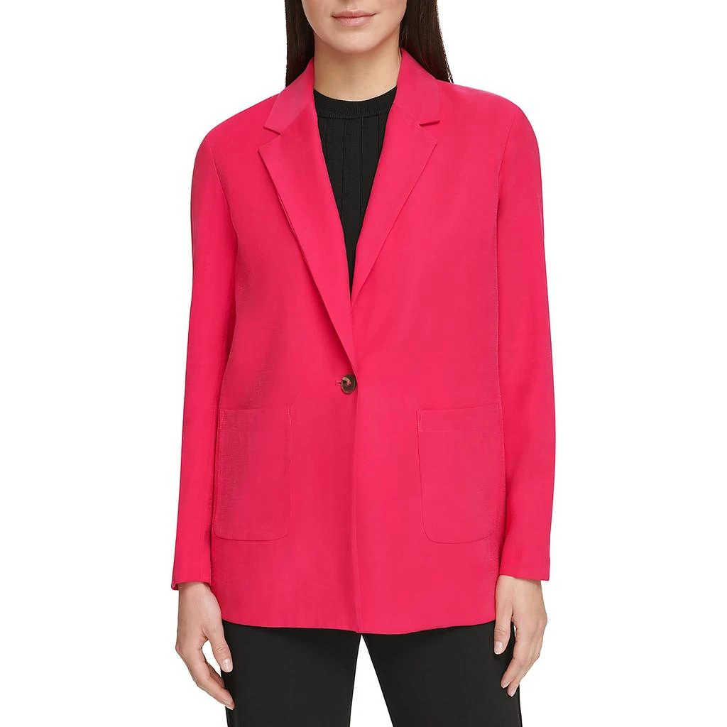 DKNY Womens Button Twill One-Button Blazer 2