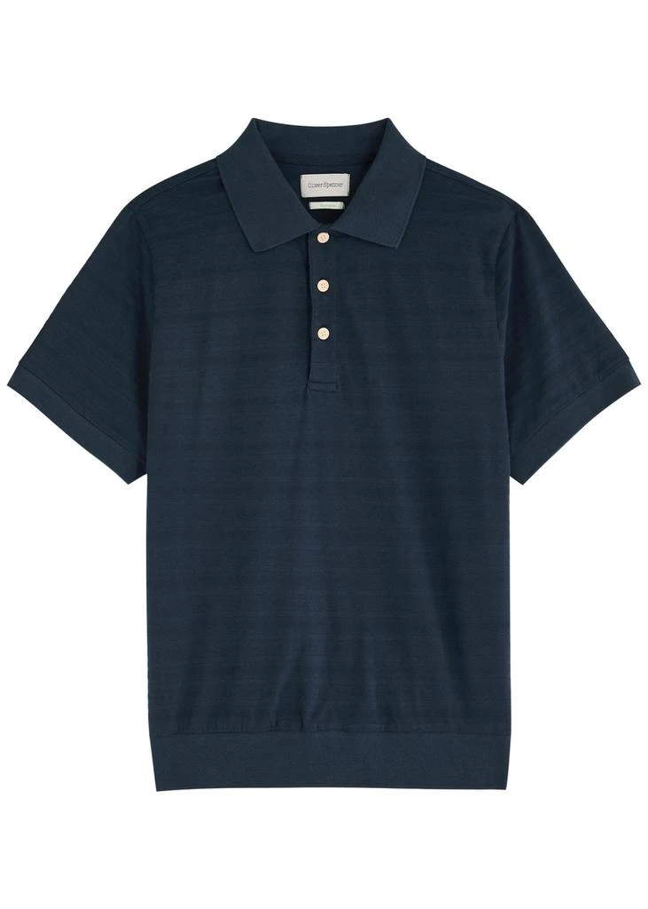 Oliver Spencer Glendale striped cotton-blend polo shirt 1