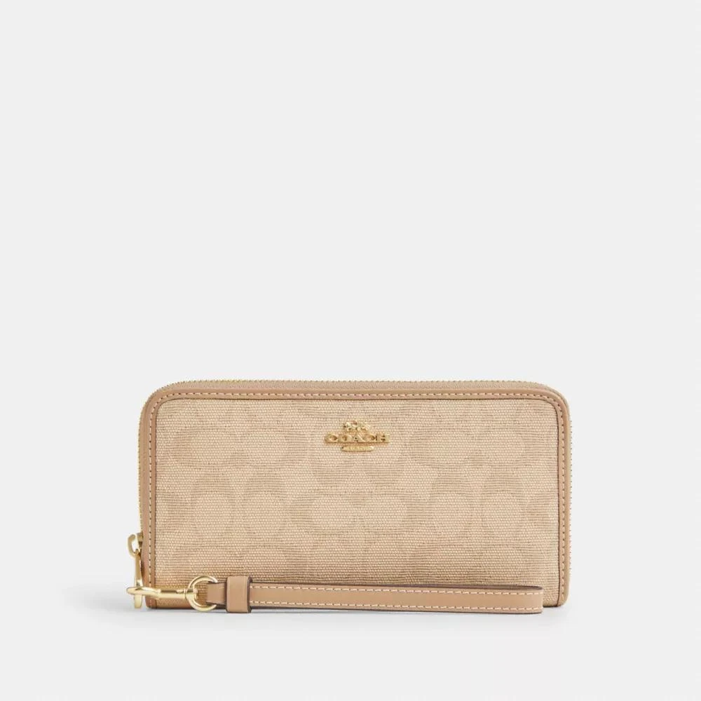 Coach Long Zip Around Wallet With Signature Canvas 1