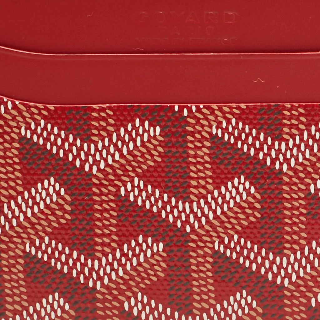 Goyard Goyard Red Goyardine Coated Canvas and Leather Saint Sulpice Card Holder 5