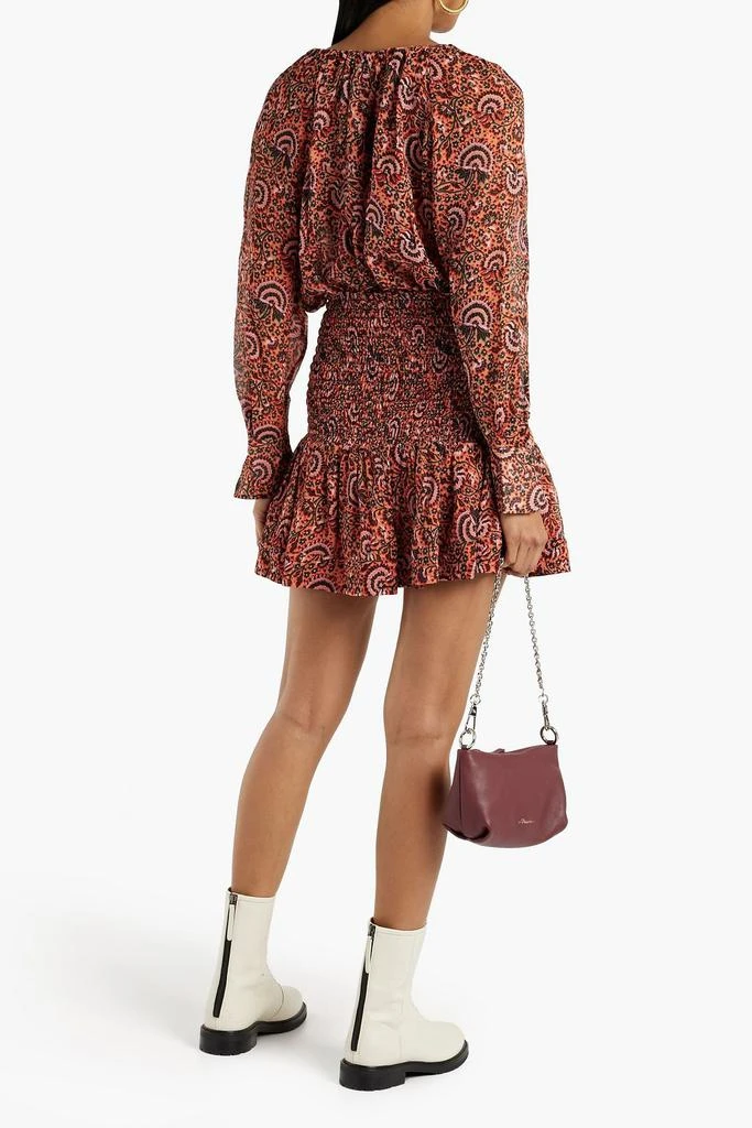A.L.C. Bryce gathered printed silk-georgette blouse 3