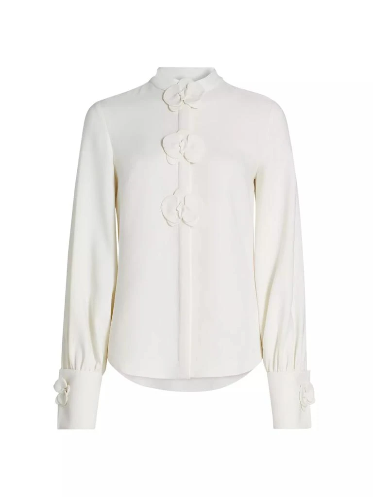 Oscar de la Renta Orchid Button Georgette Blouse 1
