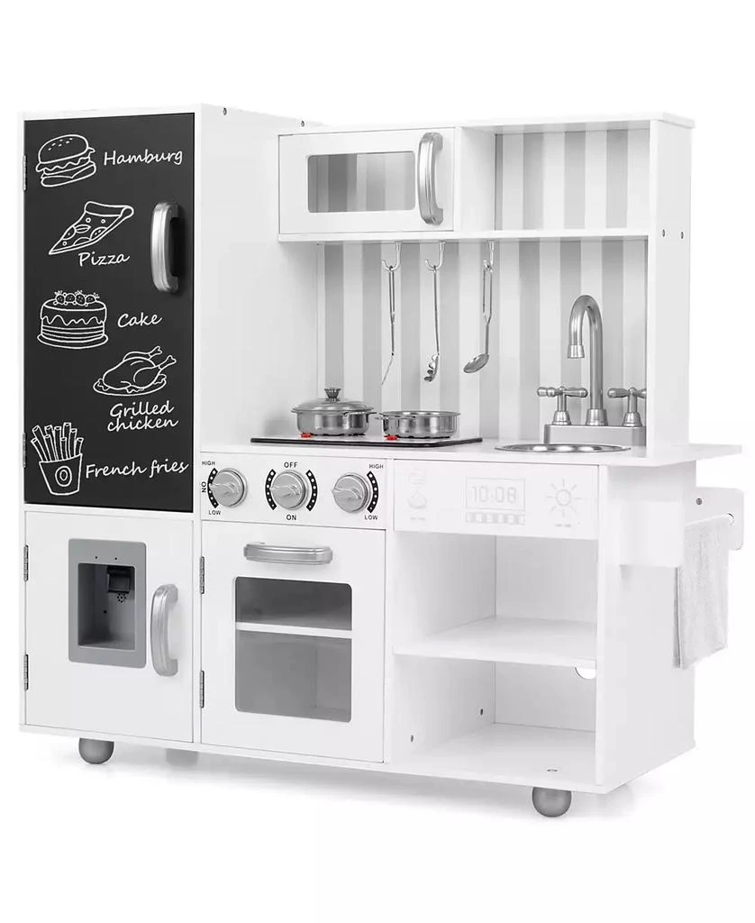 SUGIFT Pretend Play Kitchen for Kids with Real Sounds and Lights