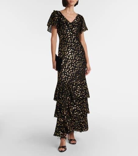 Rixo Amelle embellished tiered maxi dress 2