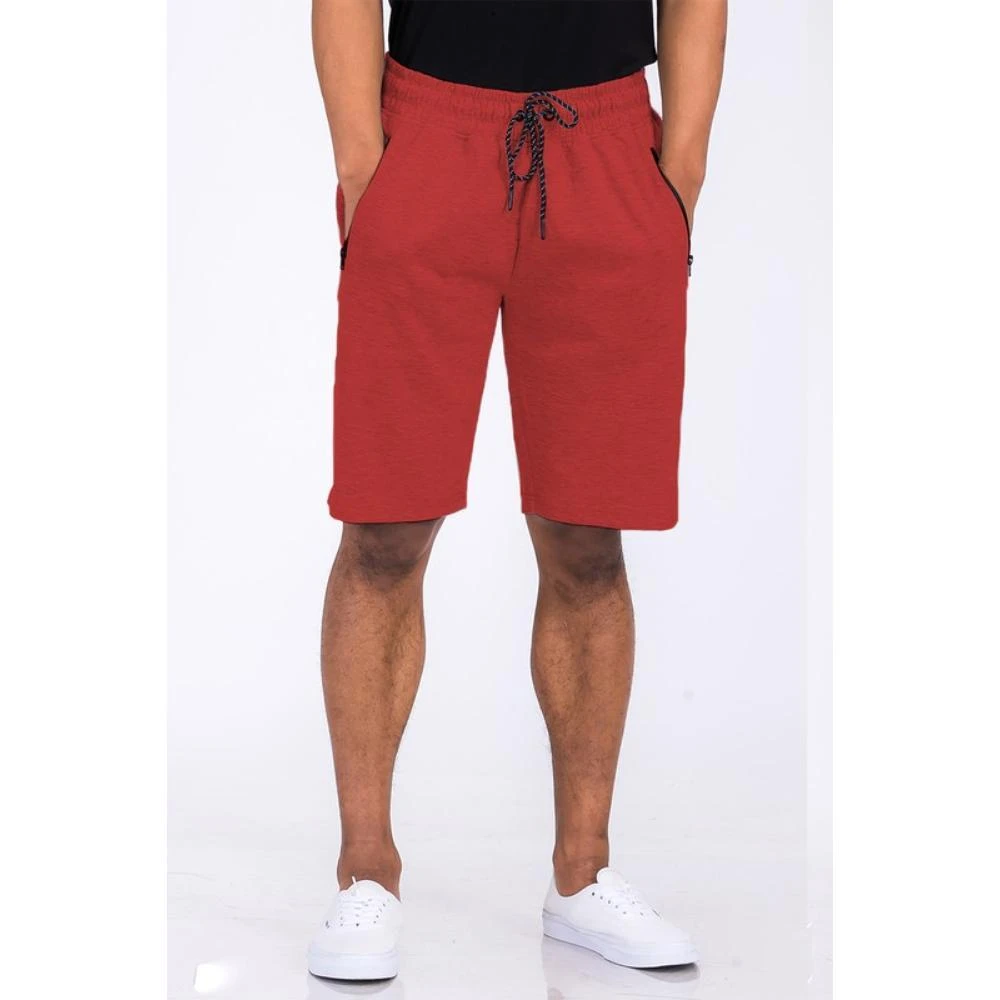 FASHNZFAB Cotton Blend Lounge Sweat Shorts with Zipper Pockets 8