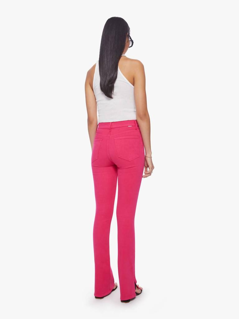 Mother High Waist Runaway Slice Pant In Raspberry Sorbet