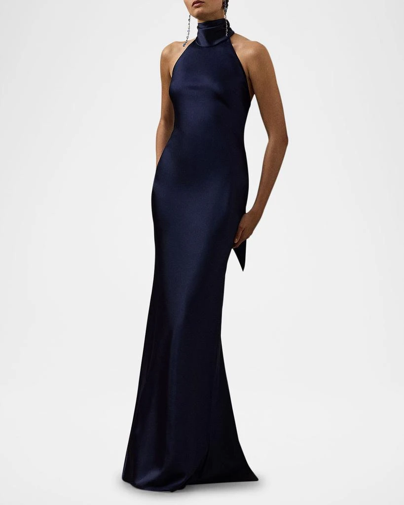 Ralph Lauren Chilton Stretch Satin Evening Dress 2