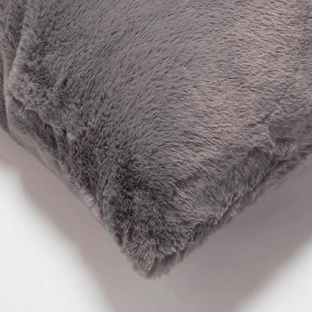 in homeware ïn home Recycled Polyester Faux Fur Cushion - Dark Grey 2