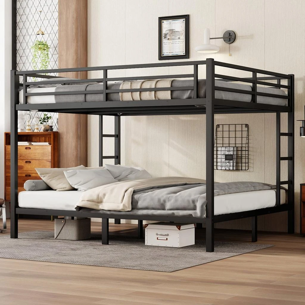 Streamdale Furniture Streamdale Metal Bunk Bed - California King Over King, Black 1