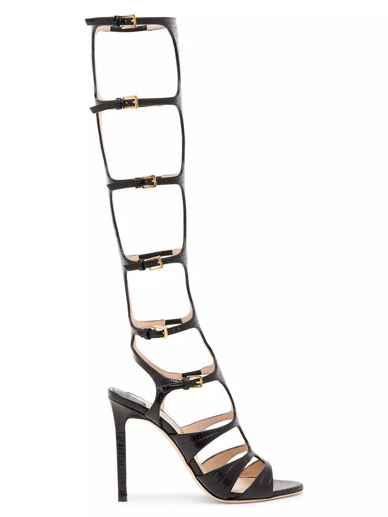 Tom Ford Tejus 130MM Knee-High Printed Leather Sandals 1