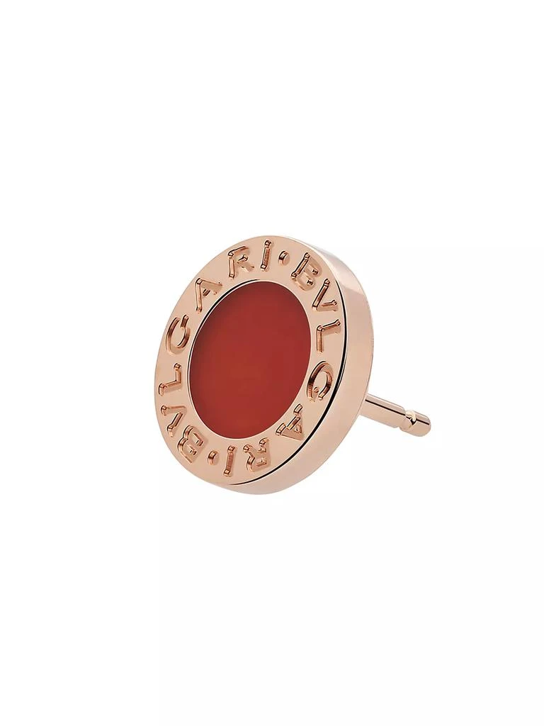 BVLGARI Classic 18K Rose Gold & Carnelian Single Round Stud Earring 4