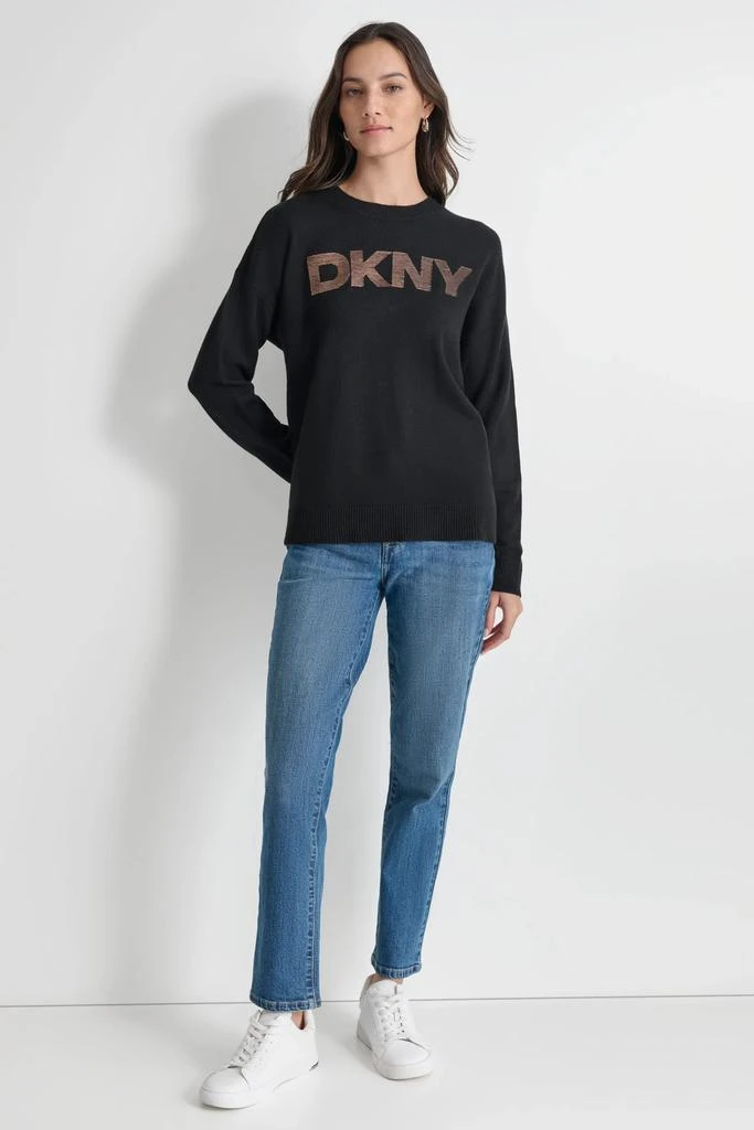 DKNY SEQUIN LOGO EMBELLISHED SWEATER 3