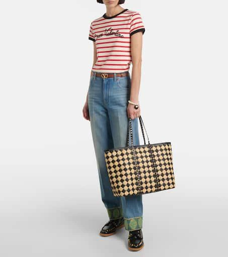 Valentino Rockstud Large checked tote bag 5