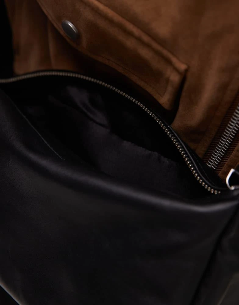 Topshop Topshop Charlie leather crossbody bag in black - BLACK 4