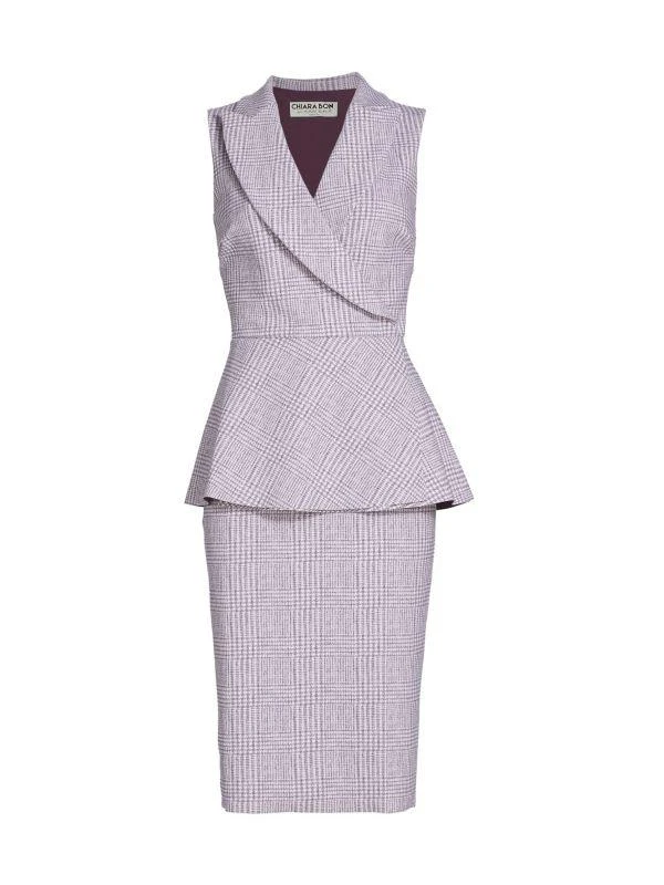 Chiara Boni Dominietta Plaid Peplum Dress 6