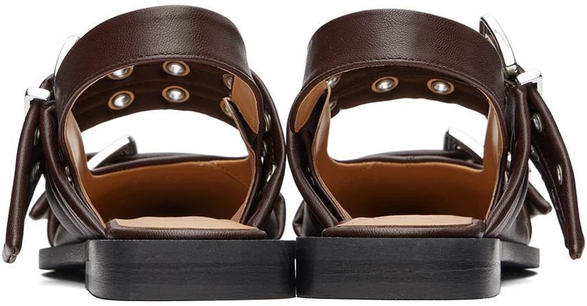 Ganni Brown Feminine Buckle Ballerina Flats 2