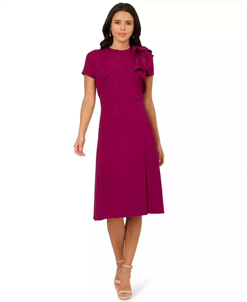 Adrianna Papell Purple Ruffle Bodice Midi Dress 10 Womens