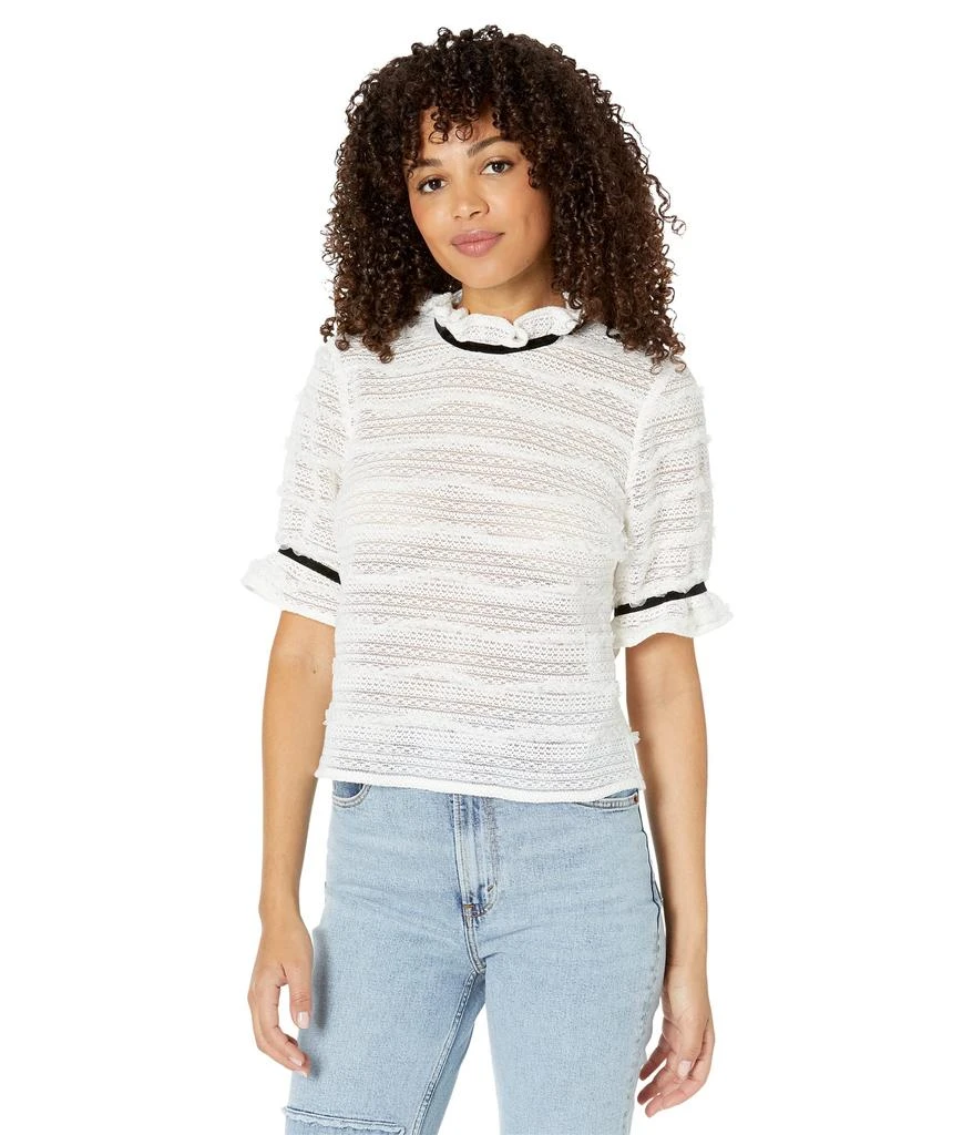 BCBGMAXAZRIA Mesh Lace Blouse