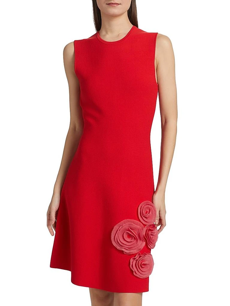 LELA ROSE Penelope 3D Floral Tulle-Embellished Midi-Dress 3