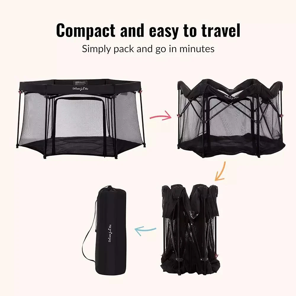 Dream On Me Onyx Playpen Set with Canopy 3