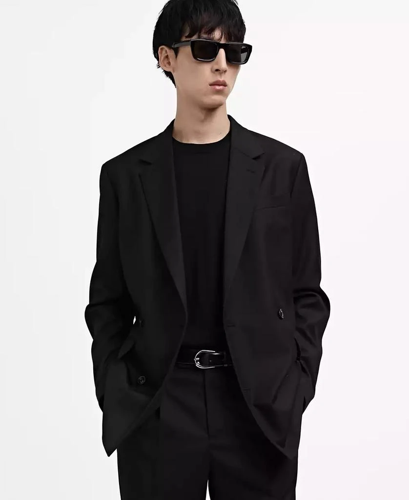Mango Men's Regular-Fit Double-Breasted Suit Blazer 1