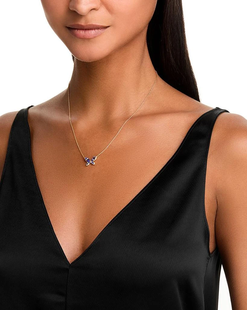 Bloomingdale's Fine Collection Tanzanite & Diamond Butterfly Necklace in 14K Yellow Gold, 18" 2