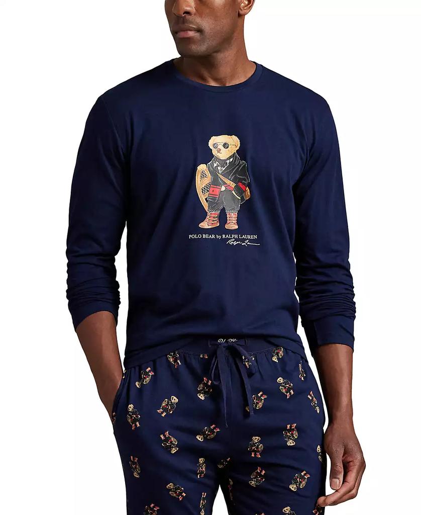 Ralph Lauren Men's 2-Piece Long Sleeve Crew T-Shirt and Joggers Pajama Set