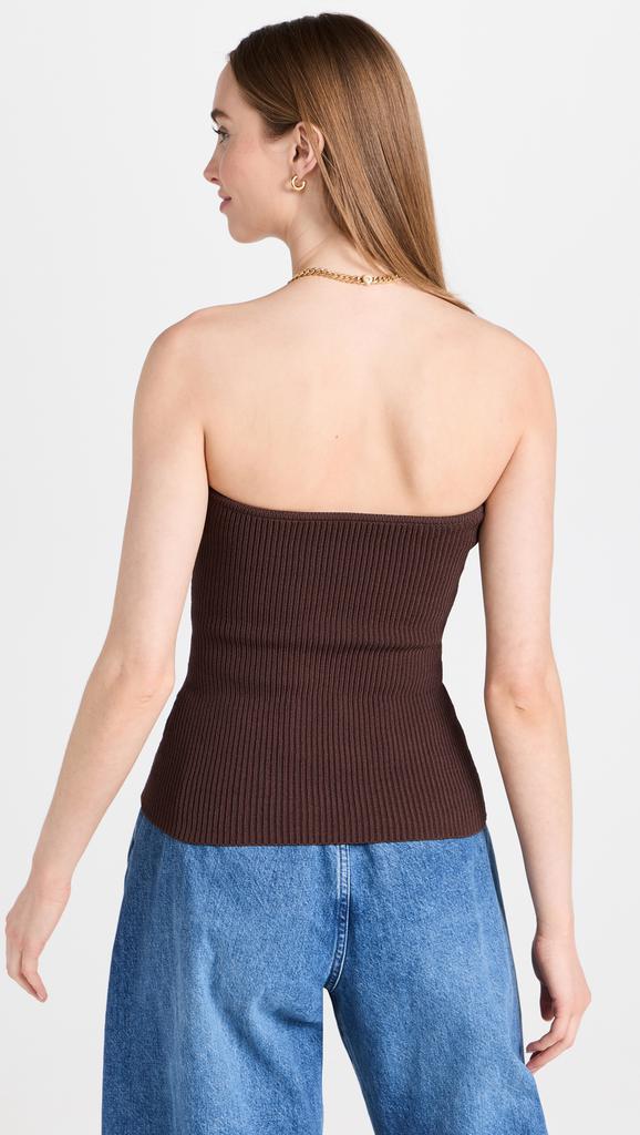 Pixie Market Brown Cass Bustier Knit Top