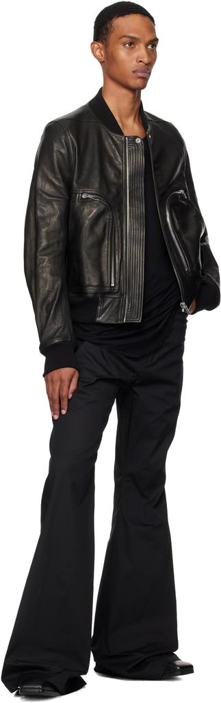 Black Concordians Bauhaus Flight Leather Bomber Jacket – On Sale