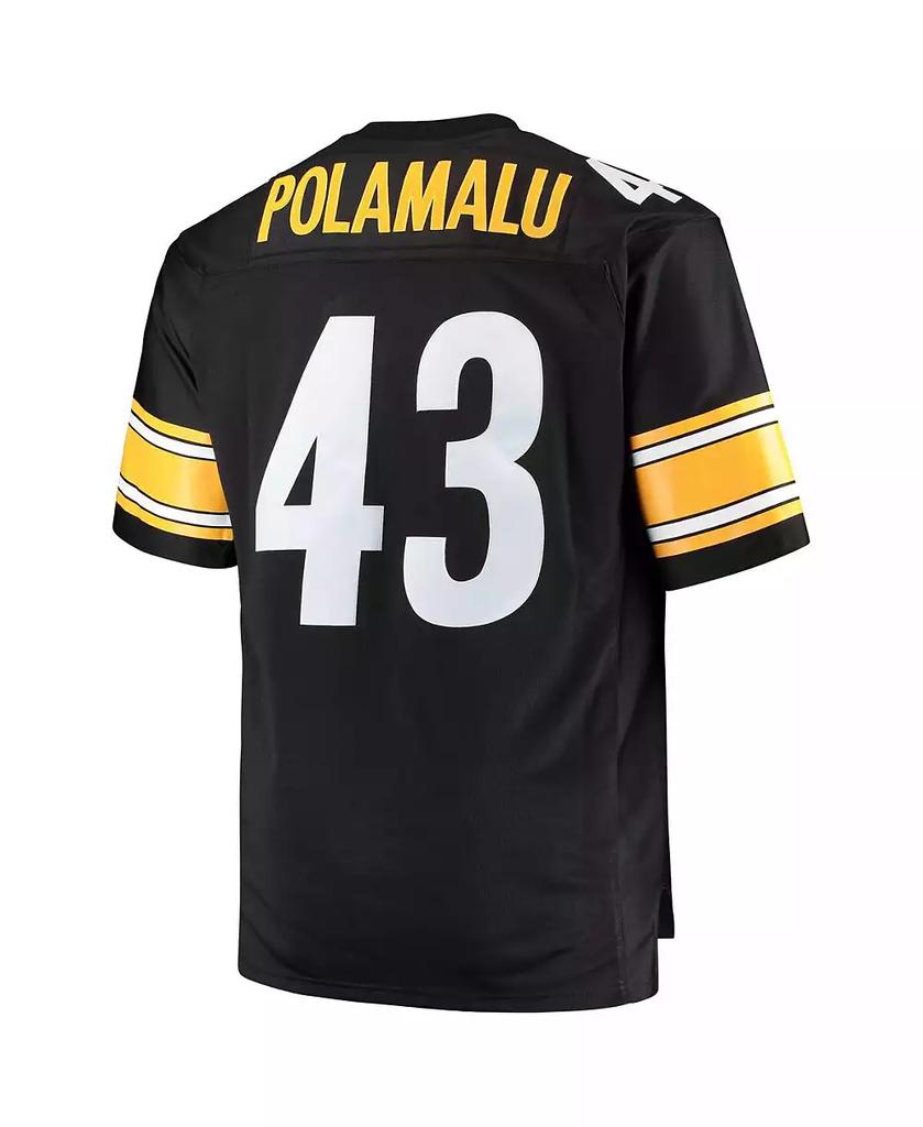 Mitchell and Ness Men's Troy Polamalu Black Pittsburgh Steelers Big and Tall 2005 Retired Player Replica Jersey