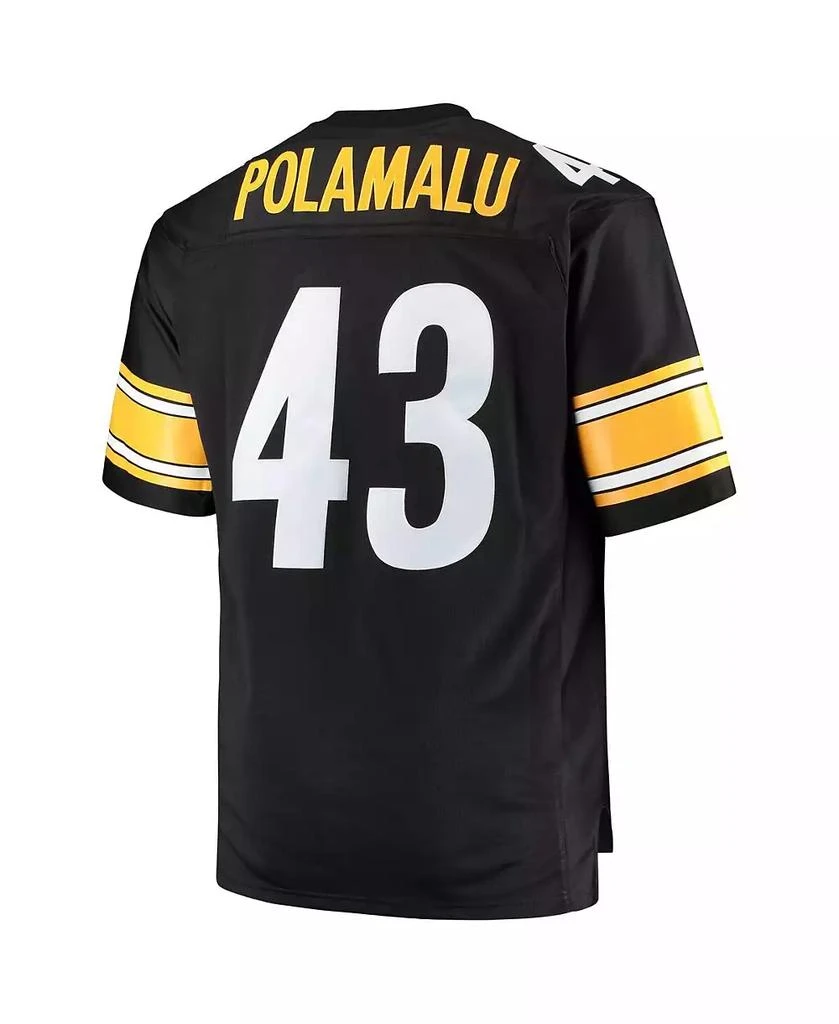 Mitchell and Ness Men's Troy Polamalu Black Pittsburgh Steelers Big and Tall 2005 Retired Player Replica Jersey 2