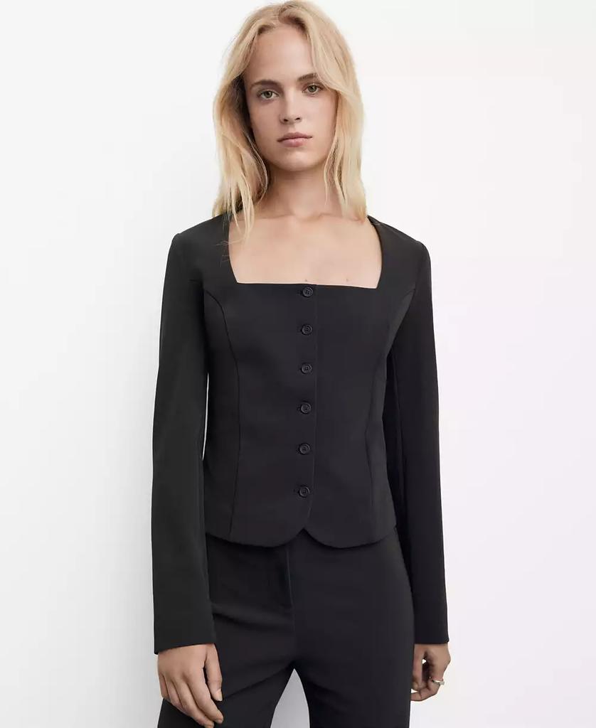 Mango Women's Tailored Cropped Blazer
