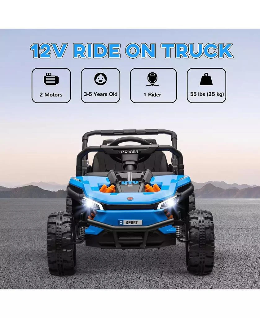 HONGGE 12V Kids Electric Ride On Truck with Suspension 4